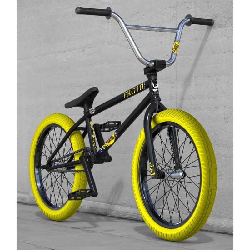 Forgotten Enigma Kids BMX Bike Gloss Black/Yellow