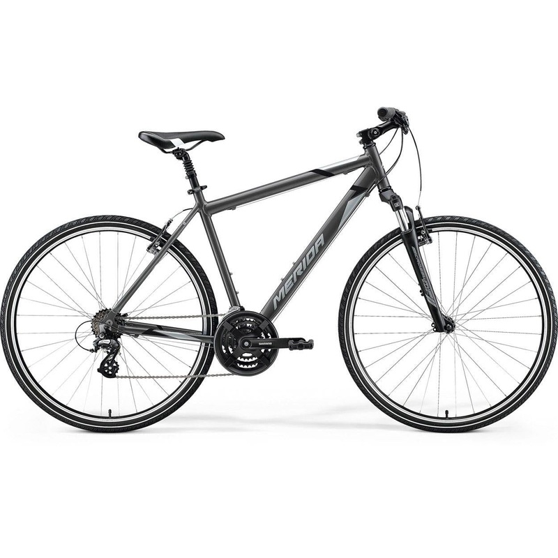 Merida Crossway 10 V Hybrid Bike Silk Anthracite Grey/Black SM