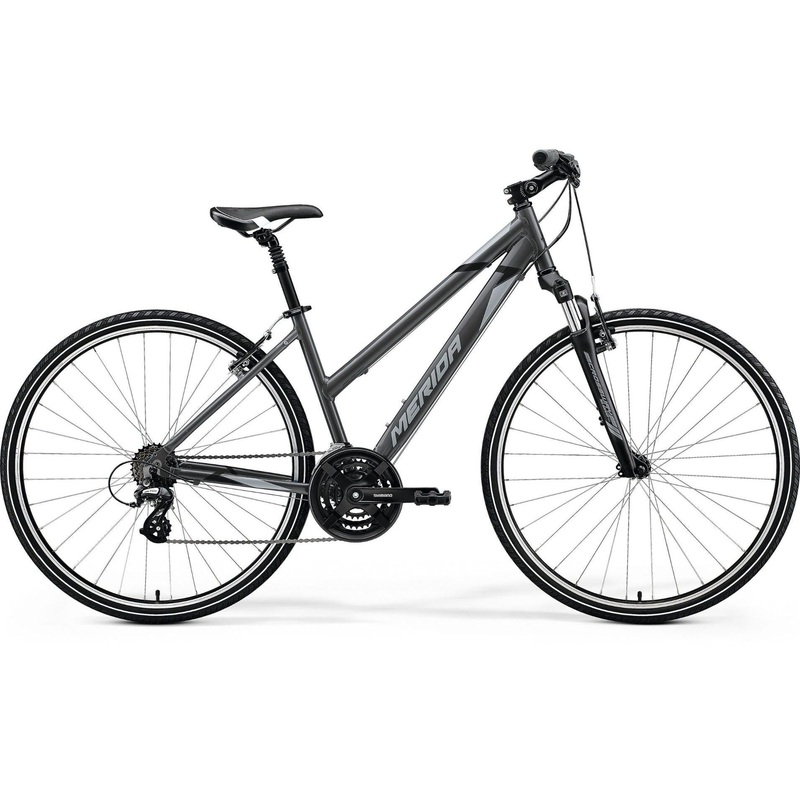 Merida Crossway 10 V Hybrid Bike Silk Anthracite/Grey/Black WXS