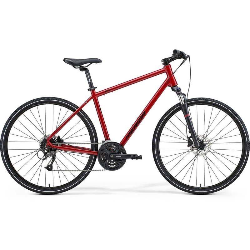 Merida Crossway 40 Hybrid Bike Xmas Red/Black SM