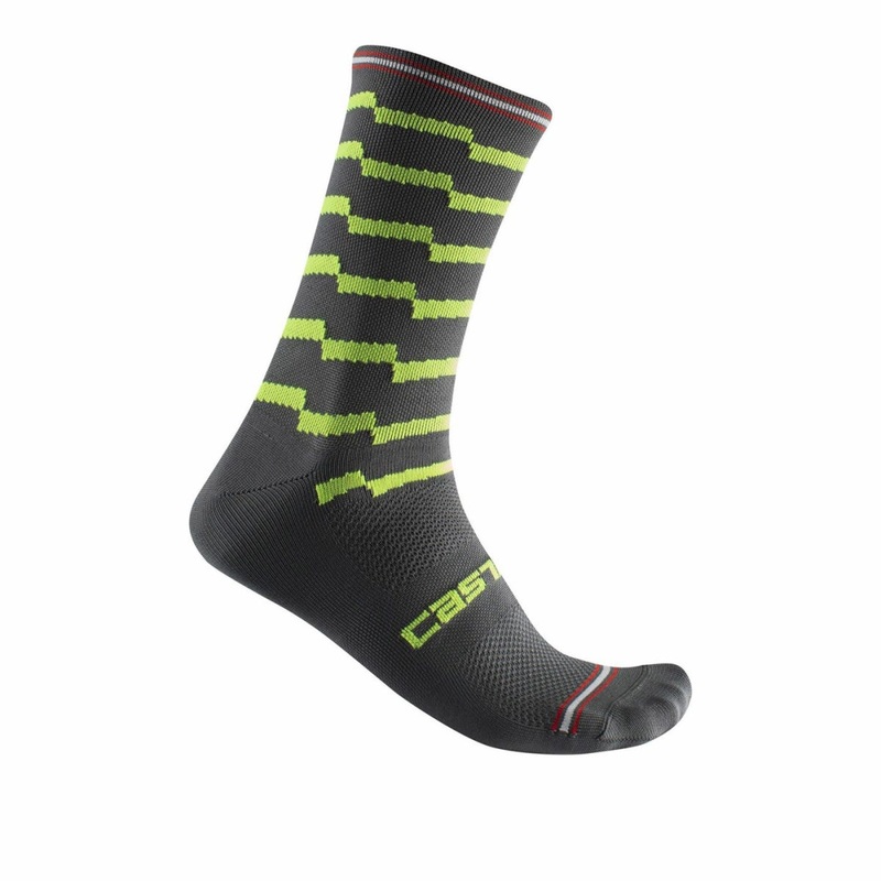 Castelli Unlimited 18” Socks Dark Grey/Lime MD