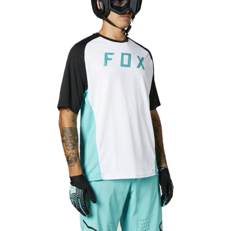 FOX Defend Short Sleeve Jersey Teal MD