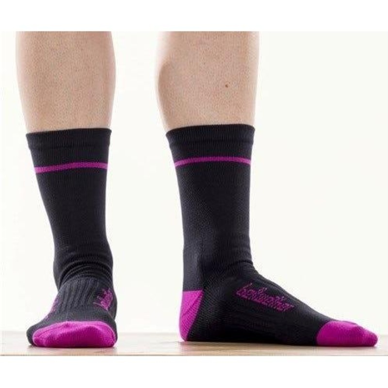 Bellwether Optime Socks Black/Fuchsia LG/XL