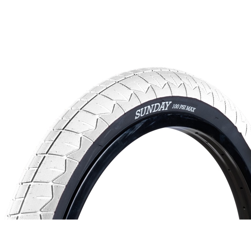 Sunday Current V2 BMX Tyre 20 X 2.4” White/ Black Wall