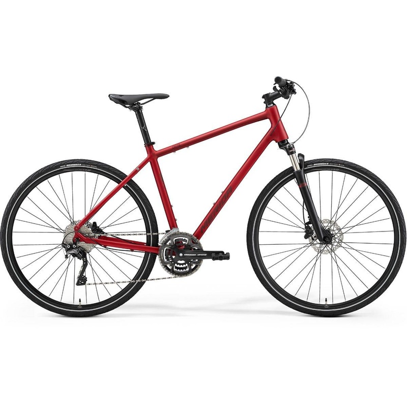 Merida Crossway 500 Hybrid Bike Burgundy/Dark Red SM