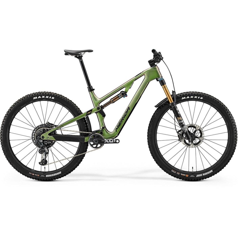 Merida One-Forty 10K Dual Suspension Mountain Bike Chameleon Green/Black/Gold LG