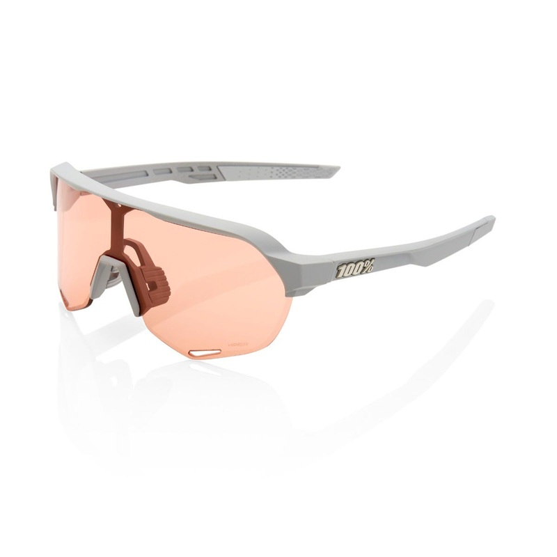 100% S2 Soft Tact Sunglasses Stone Grey with HiPER Coral Lens