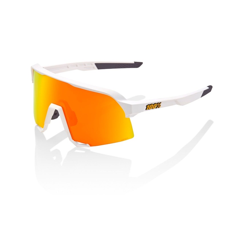 100% S3 Soft Tact Sunglasses White with HiPER Red Lens