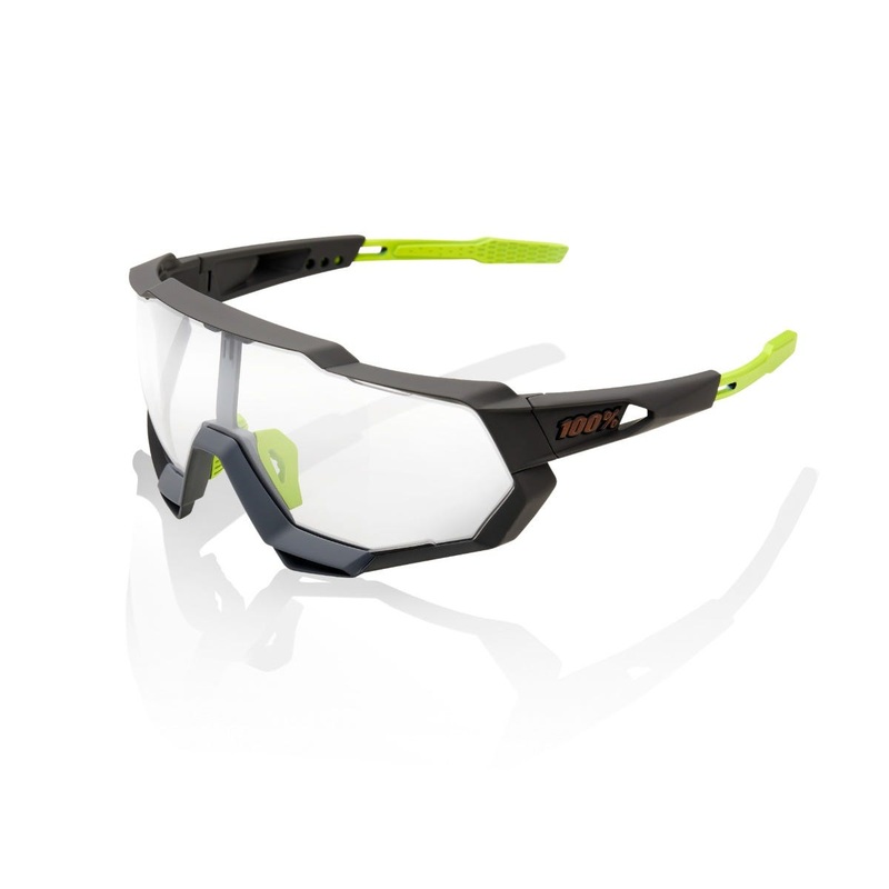 100% Speedtrap Soft Tact Sunglasses Cool Grey with Photochromic Lens