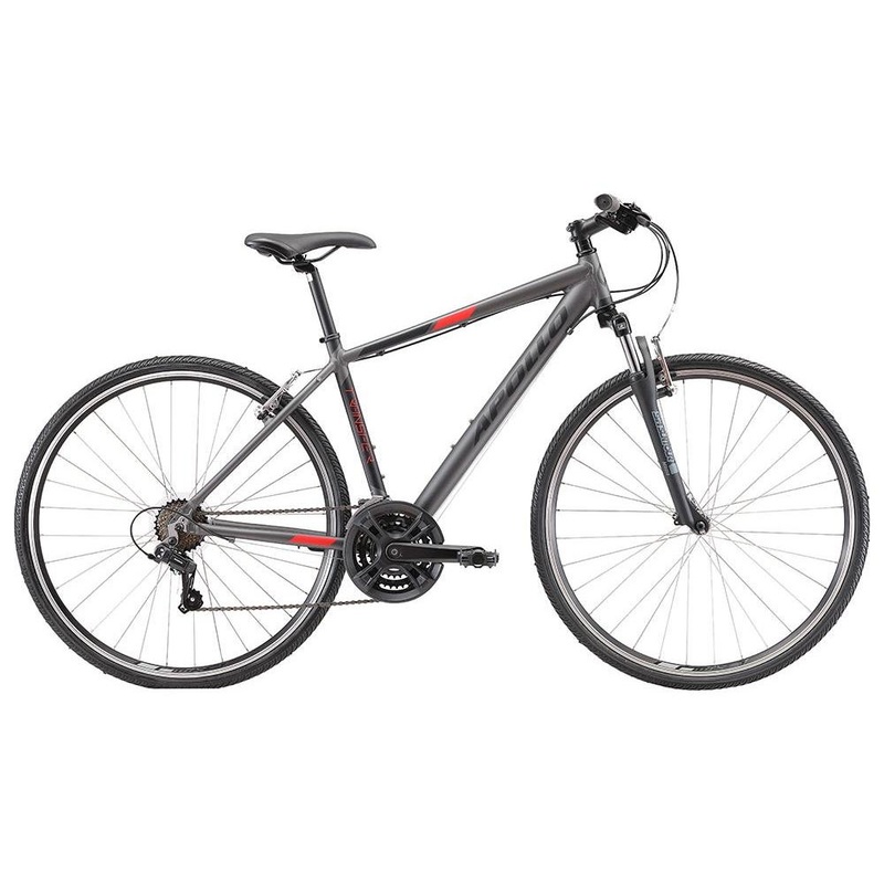 Apollo Transfer 10 Hybrid Bike Charcoal/Black/Red SM