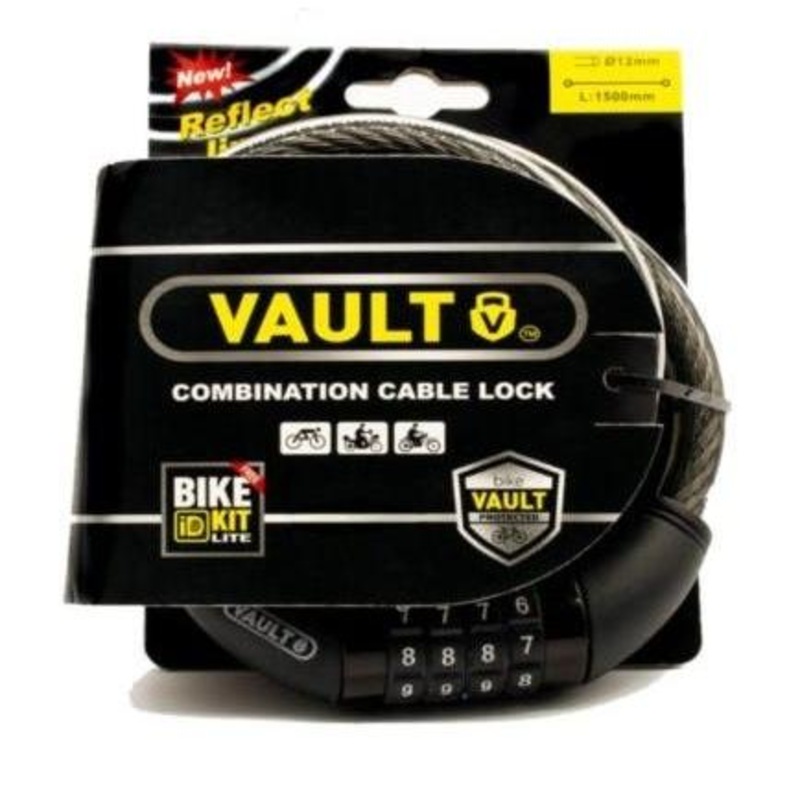 Vault Combination Cable Lock with Bike ID Kit 150cm x 12mm