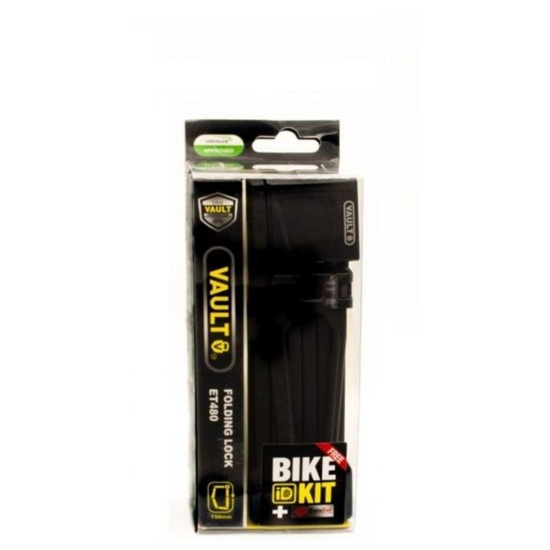 Vault Key Folding Lock with Bike ID Kit 75cm x 4mm