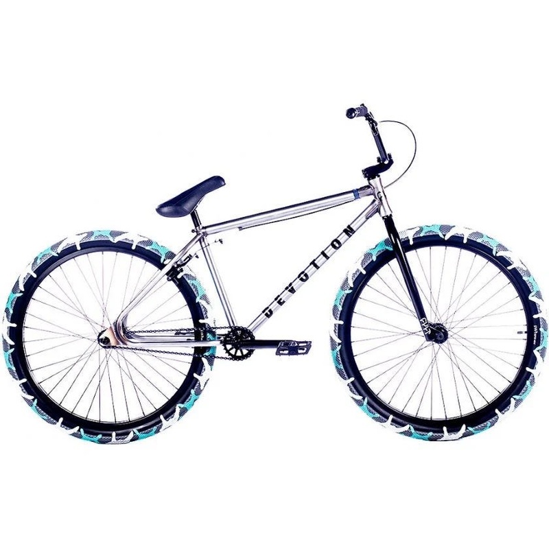 Cult Devotion 26” Cruiser Bike Clear Raw/Teal Camo Tyres