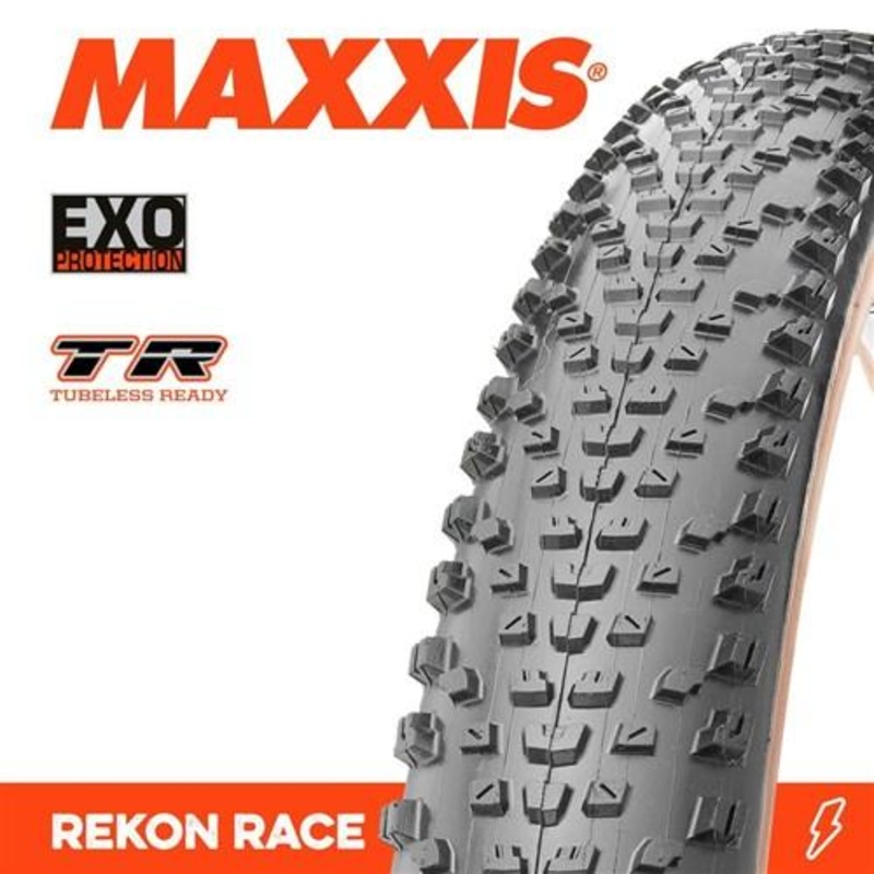 Maxxis Rekon Race TLR Folding MTB Tyre 60TPI 29 x 2.35” Tanwall