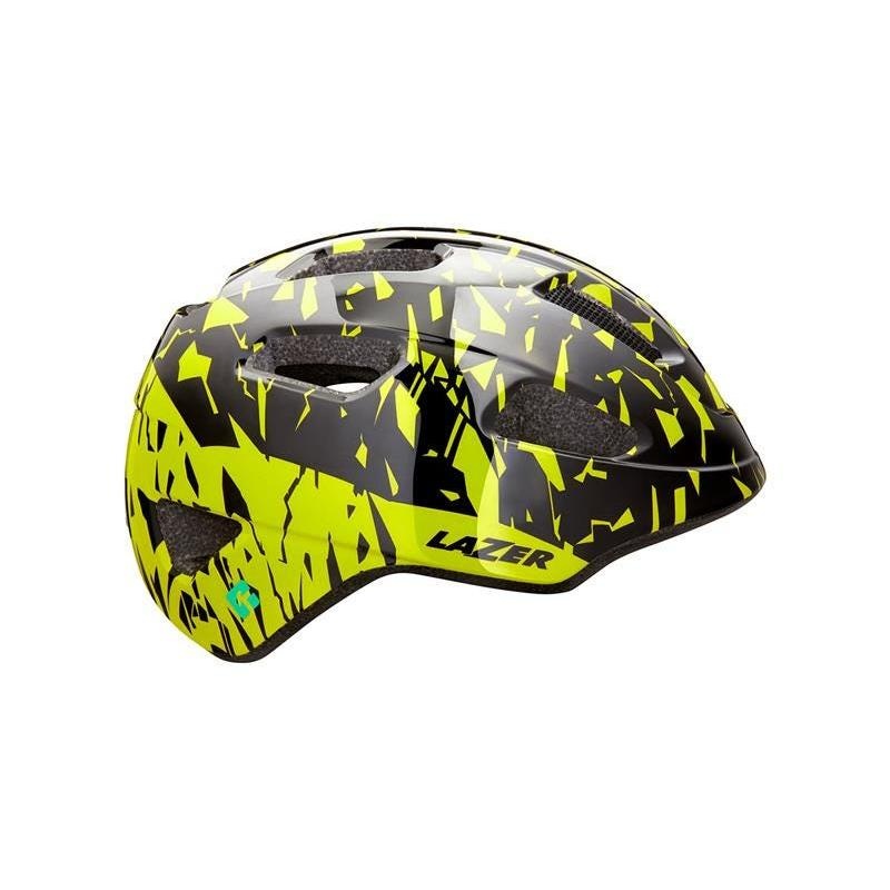 Lazer Nutz KinetiCore Kids Helmet Black/Flash Yellow (50 – 56cm)