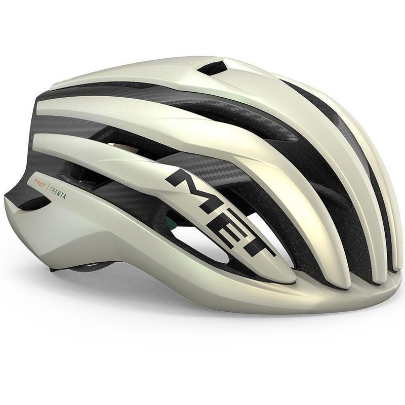 Met Trenta 3K Carbon MIPS Road Helmet Vanilla Ice Gold MD