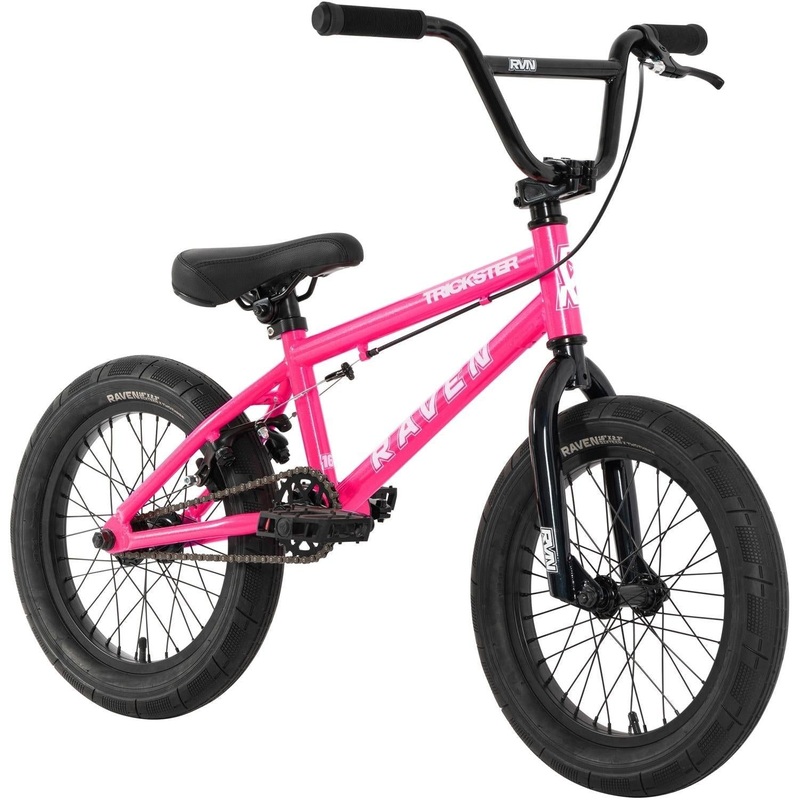 Raven Trickster Freestyle BMX Bike Gloss Pink 16inch