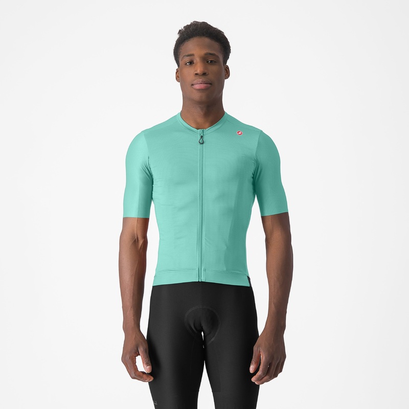Castelli Espresso Mens Short Sleeve Road Jersey Pool Blue/Dark Grey XS