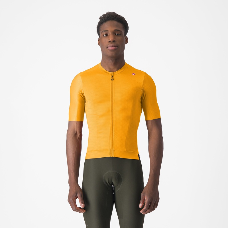 Castelli Espresso Mens Short Sleeve Road Jersey Vivid Orange/Dark Grey XS