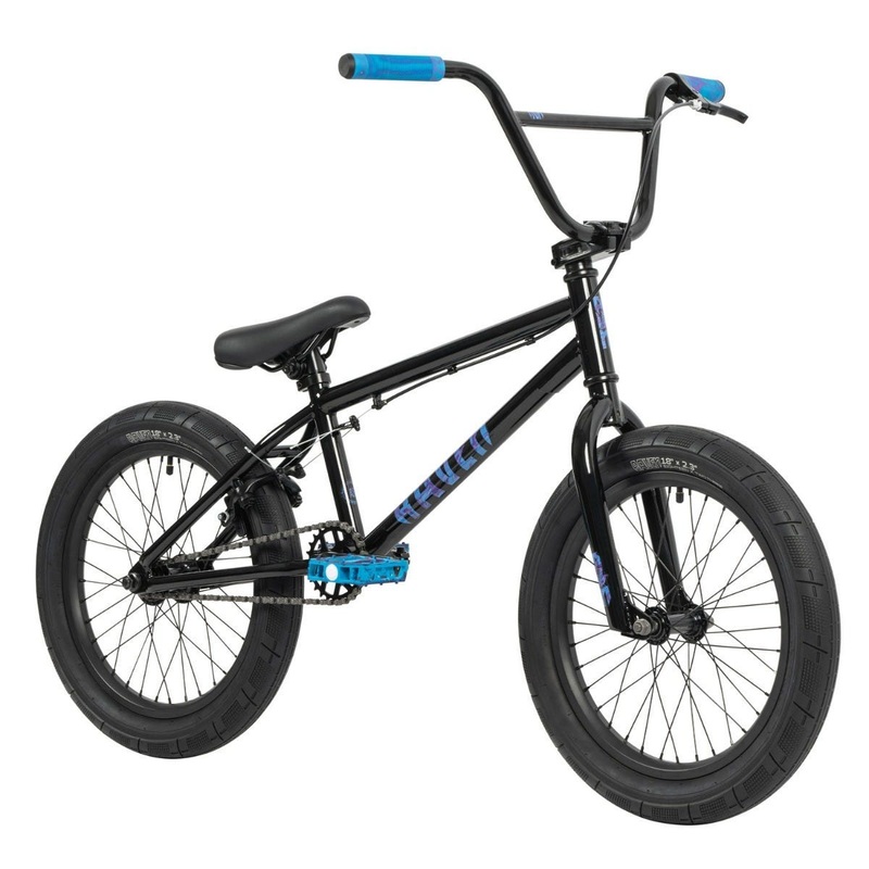 Raven Trickster 18” BMX Bike Black w/ Marble Graphics 2024