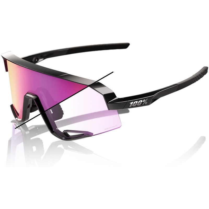 100% Slendale Sunglasses Gloss Black – Photochromic Purple Mirror Lens