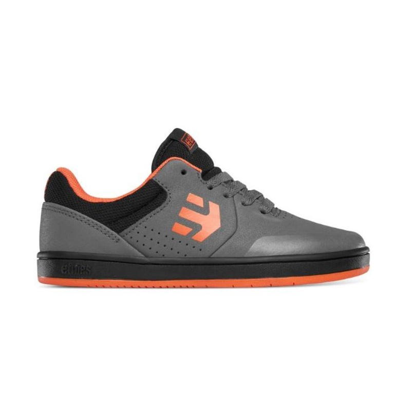Etnies Marana Kids Flat Pedal Shoes Grey/Black/Orange Shoes – 32.5