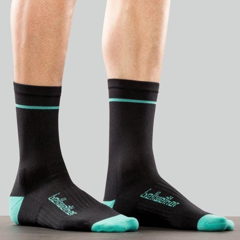 Bellwether Optime Socks Black/Aqua SM/MD