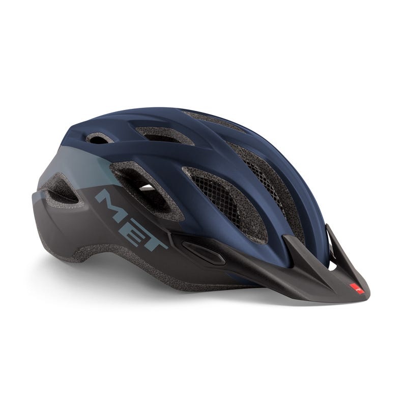 MET Crossover Helmet Blue Black/Matt with LIGHT MD/LG