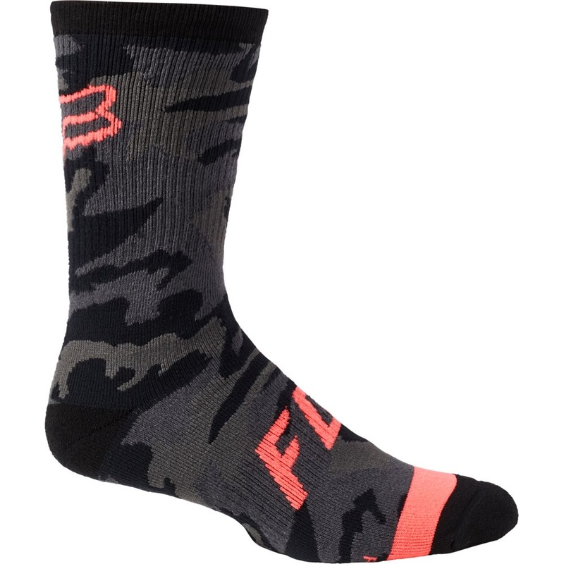 FOX Defend 8” Socks Black Camo LG/XL