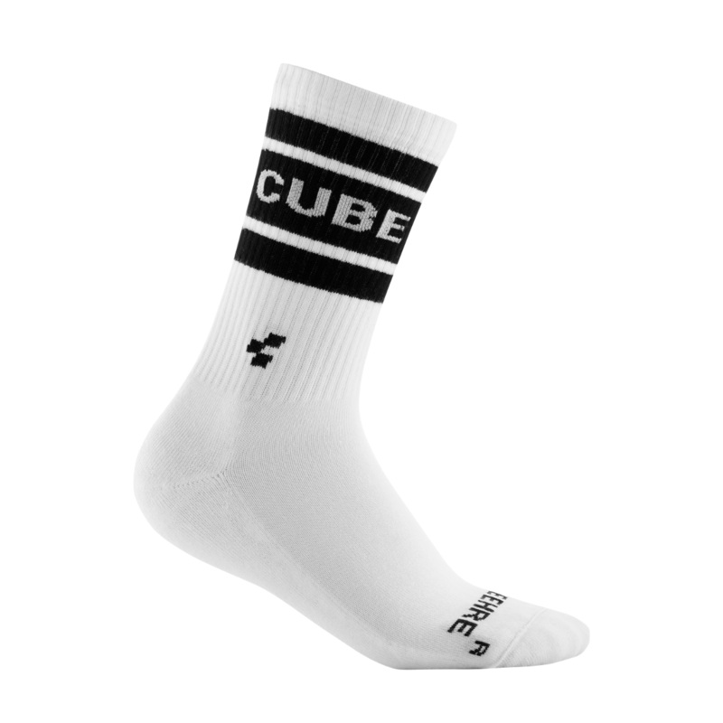 Cube After Race High Cut Socks White/Black SM/MD