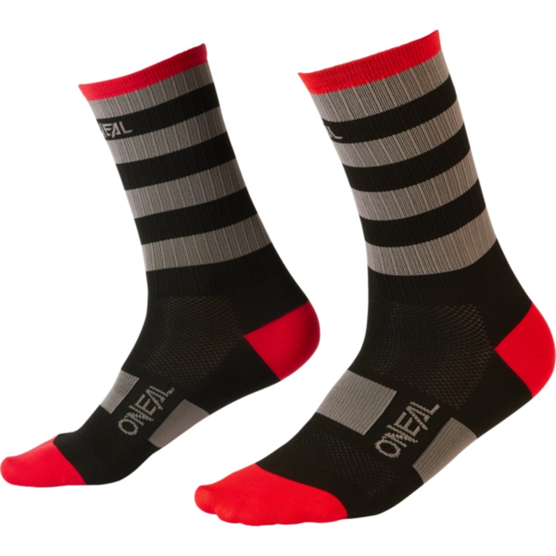 O’Neal MTB Performance Socks Stripe Black/Grey/Red SM/MD