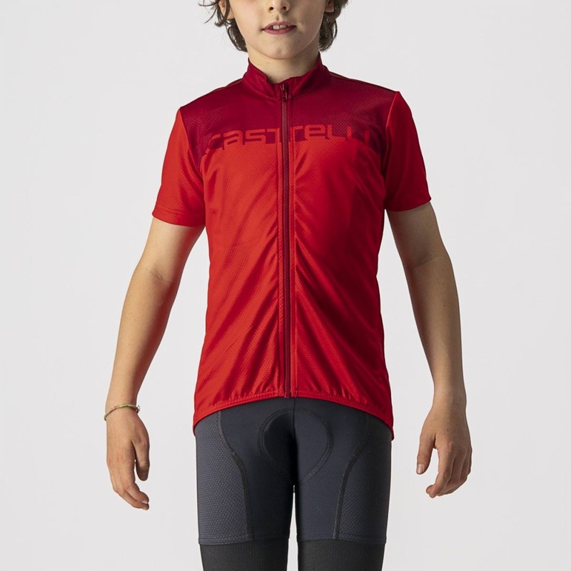 Castelli Neo Prologo Youth Short Sleeve Jersey Red/Pro Red SM