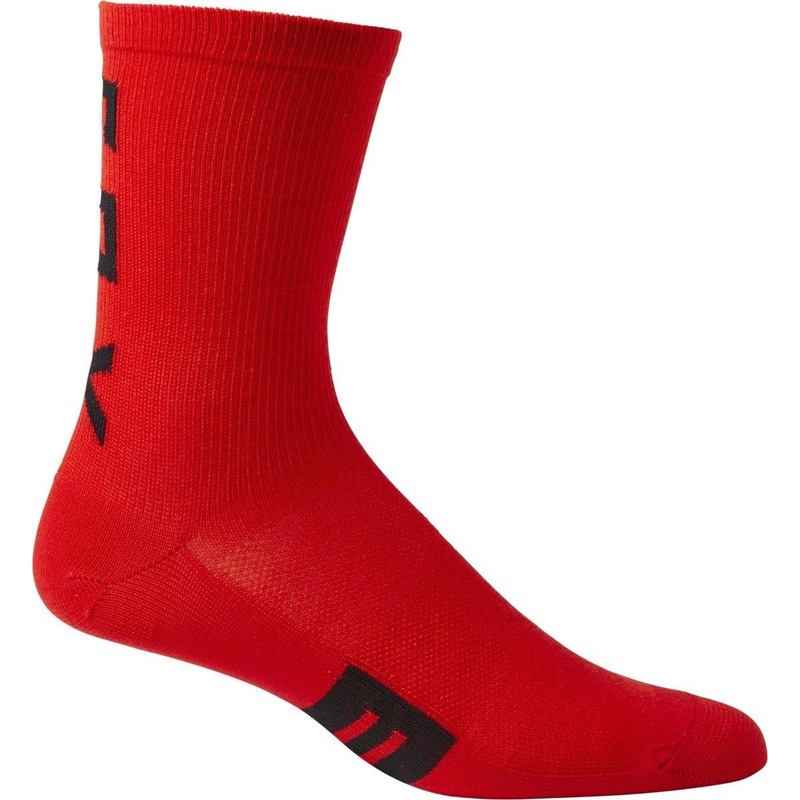 FOX Flexair Merino 6” Crew Socks Fluoro Red SM/MD