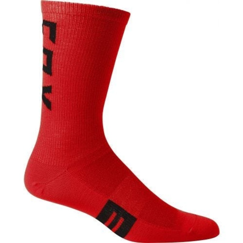 FOX Flexair Merino 8” Crew Socks Fluoro Red LG/XL