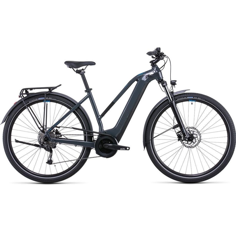 Cube Touring Hybrid ONE Trapeze Electric Hybrid Bike Grey Blue ‘n’ Blue XS