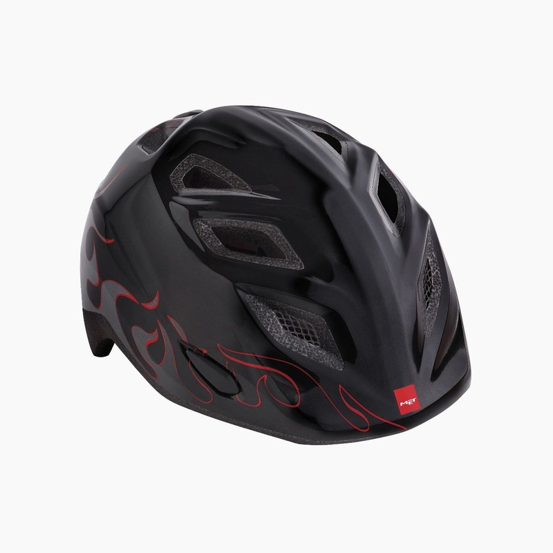 MET Elfo/Genio Black Flames Boys Helmet SM
