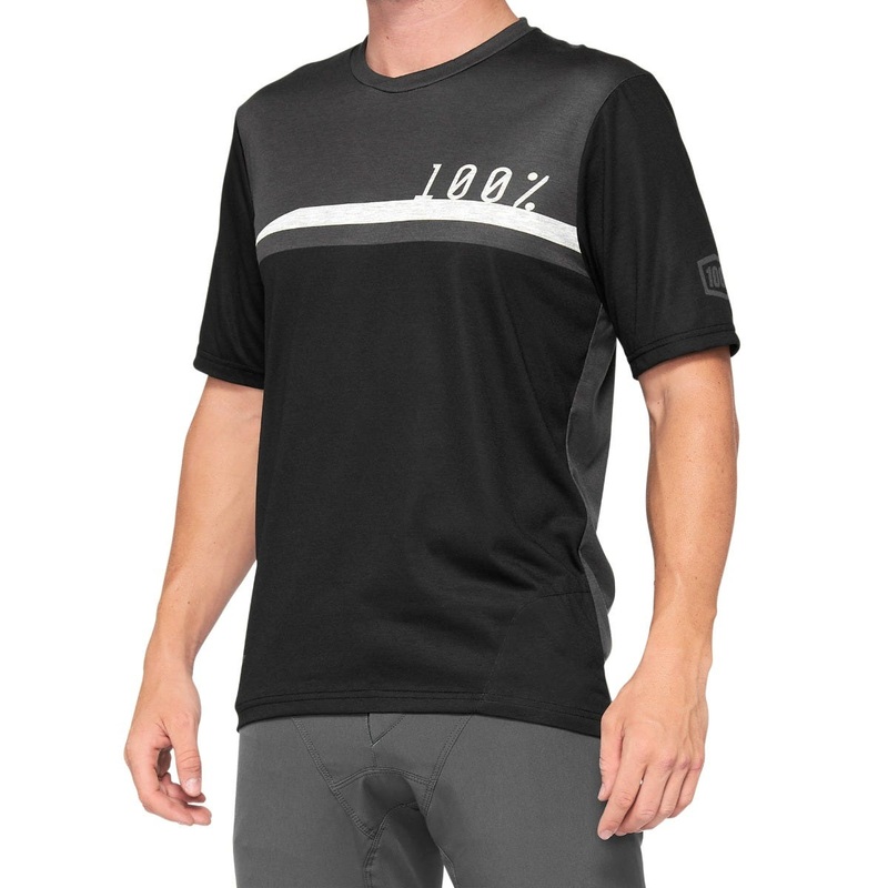 100% Airmatic Short Sleeve Jersey Black/Charcoal SM