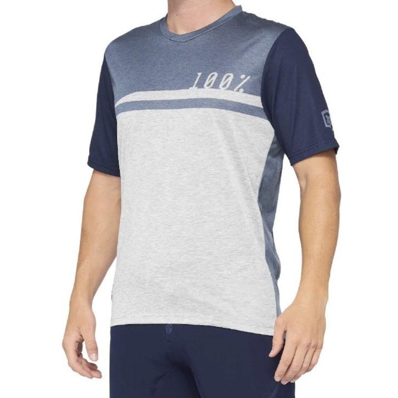 100% Airmatic Short Sleeve MTB Jersey Steel Blue/Grey SM
