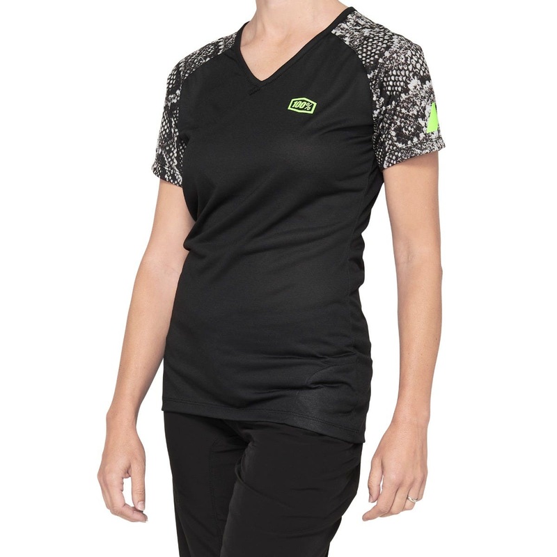 100% Airmatic Short Sleeve Women’s Jersey Black/Python SM