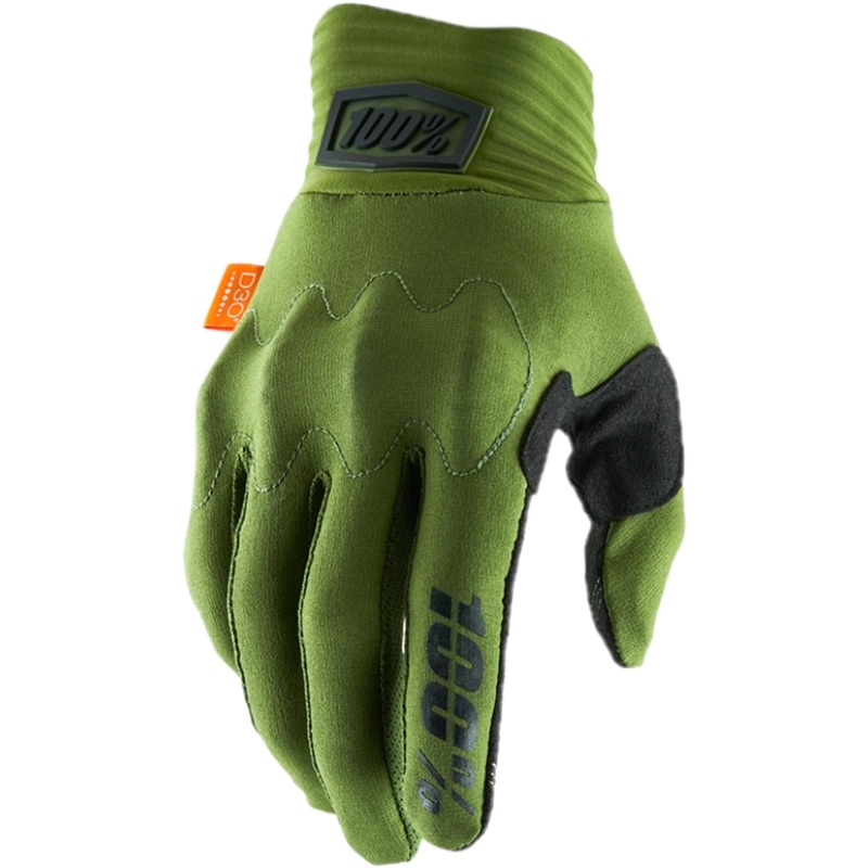 100% Cognito D30 Full Finger Gloves Army Green/Black SM