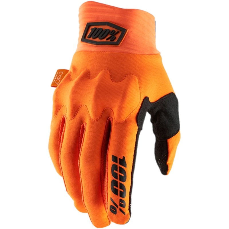 100% Cognito D30 Full Finger Gloves Fluo Orange/Black SM