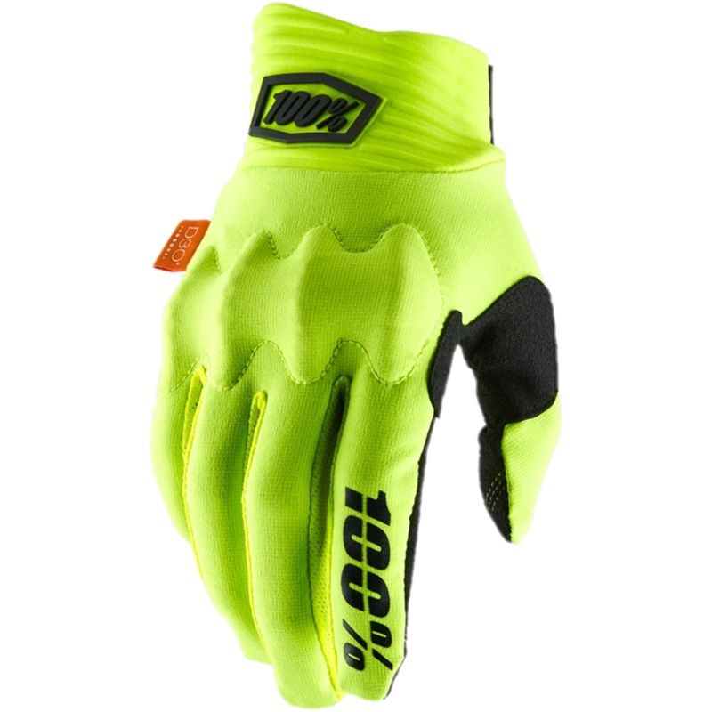 100% Cognito D30 Full Finger Gloves Fluo Yellow/Black SM
