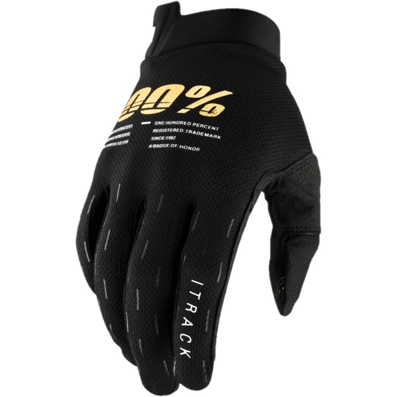 100% iTrack Full Finger Gloves Black SM