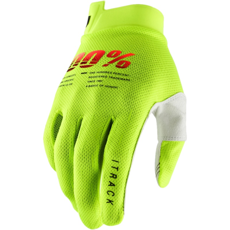 100% iTrack Full Finger Gloves Yellow SM