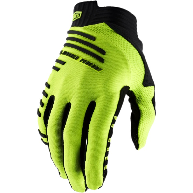 100% R-Core Full Finger Gloves Fluo Yellow SM