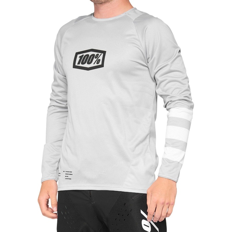 100% R-Core Long Sleeve Jersey Vapour/White SM