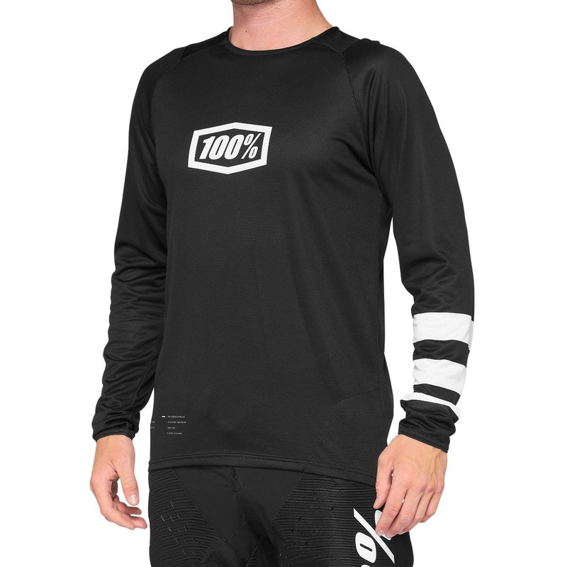 100% R-Core Long Sleeve Youth Jersey Black/White SM