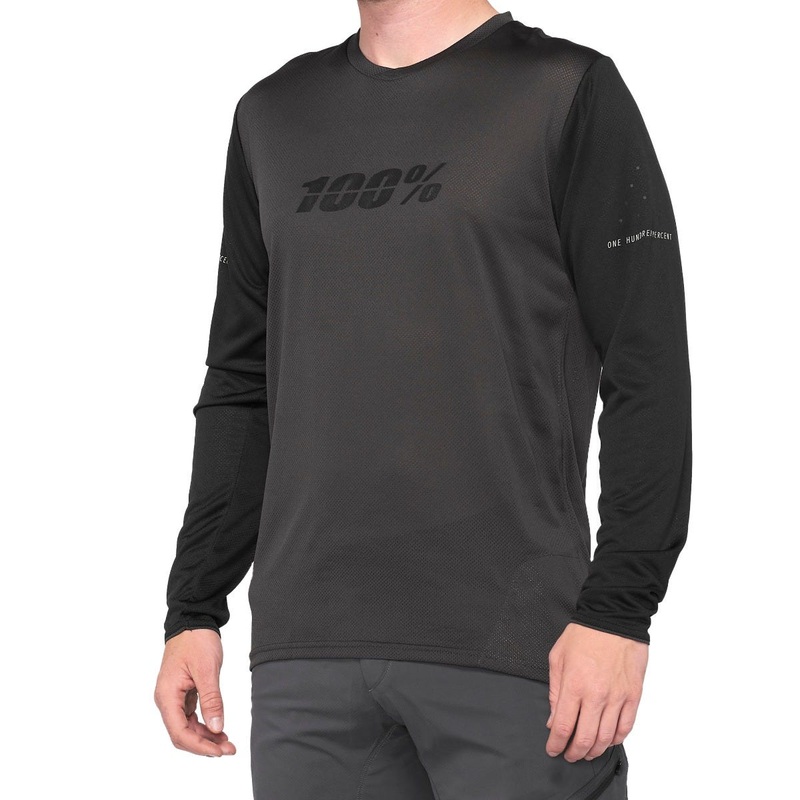 100% Ridecamp Long Sleeve Jersey Black/Charcoal (2021) SM