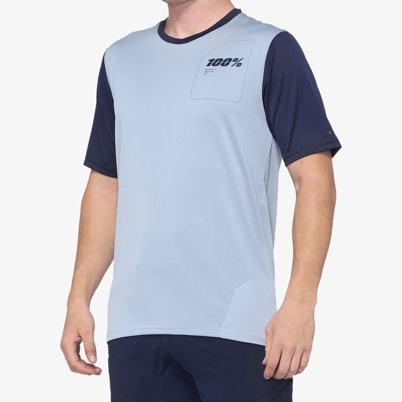 100% Ridecamp Short Sleeve Jersey Light Slate/Navy SM