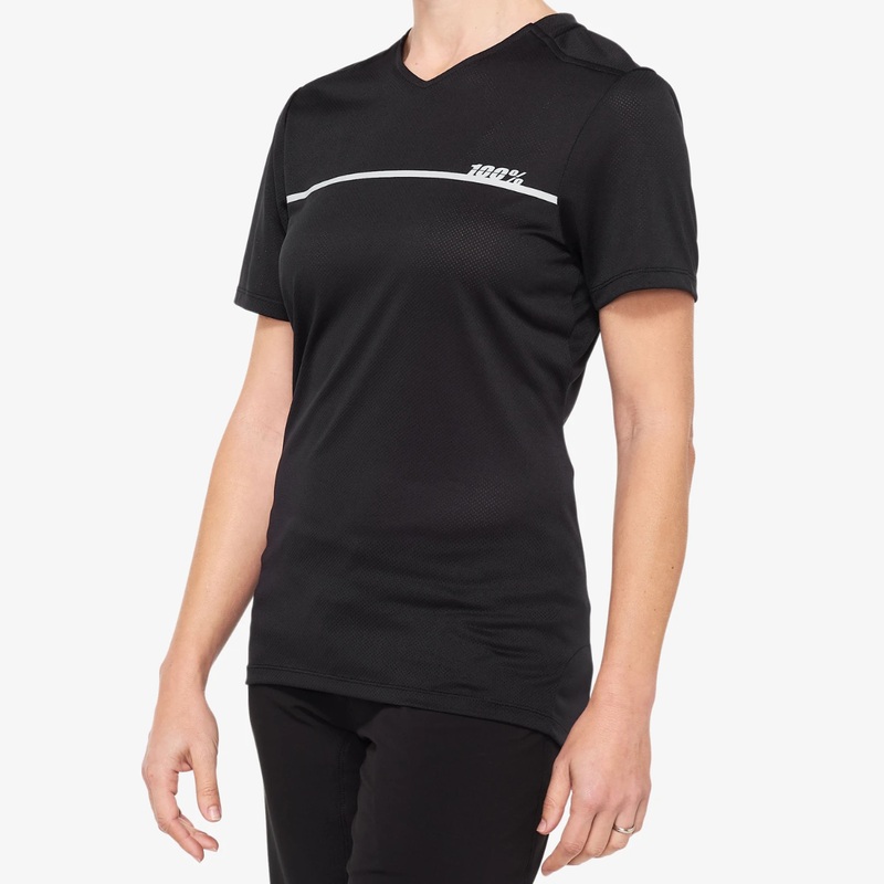 100% Ridecamp Short Sleeve Women’s Jersey Black/Grey SM
